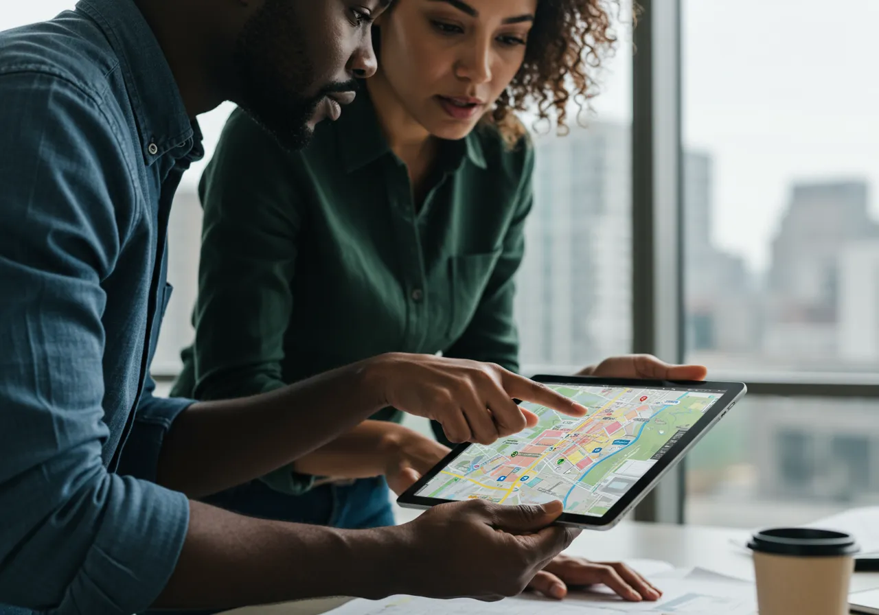 Fachada de um restaurante bem iluminado em uma rua movimentada, um exemplo de ponto comercial franquia alimentação de sucesso.