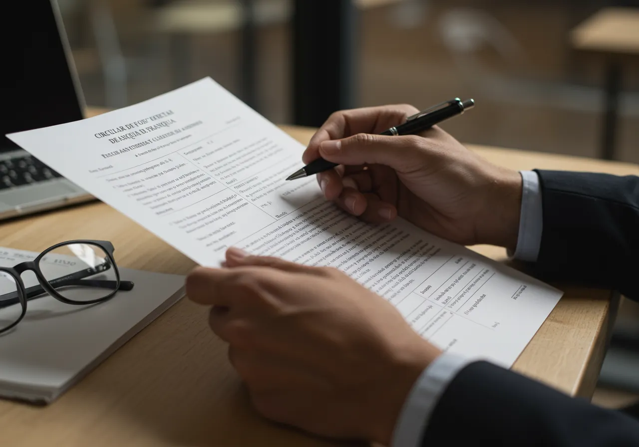 Empresário analisando documentos da legislação franquia alimentação para abrir sua unidade Rasco Grill.